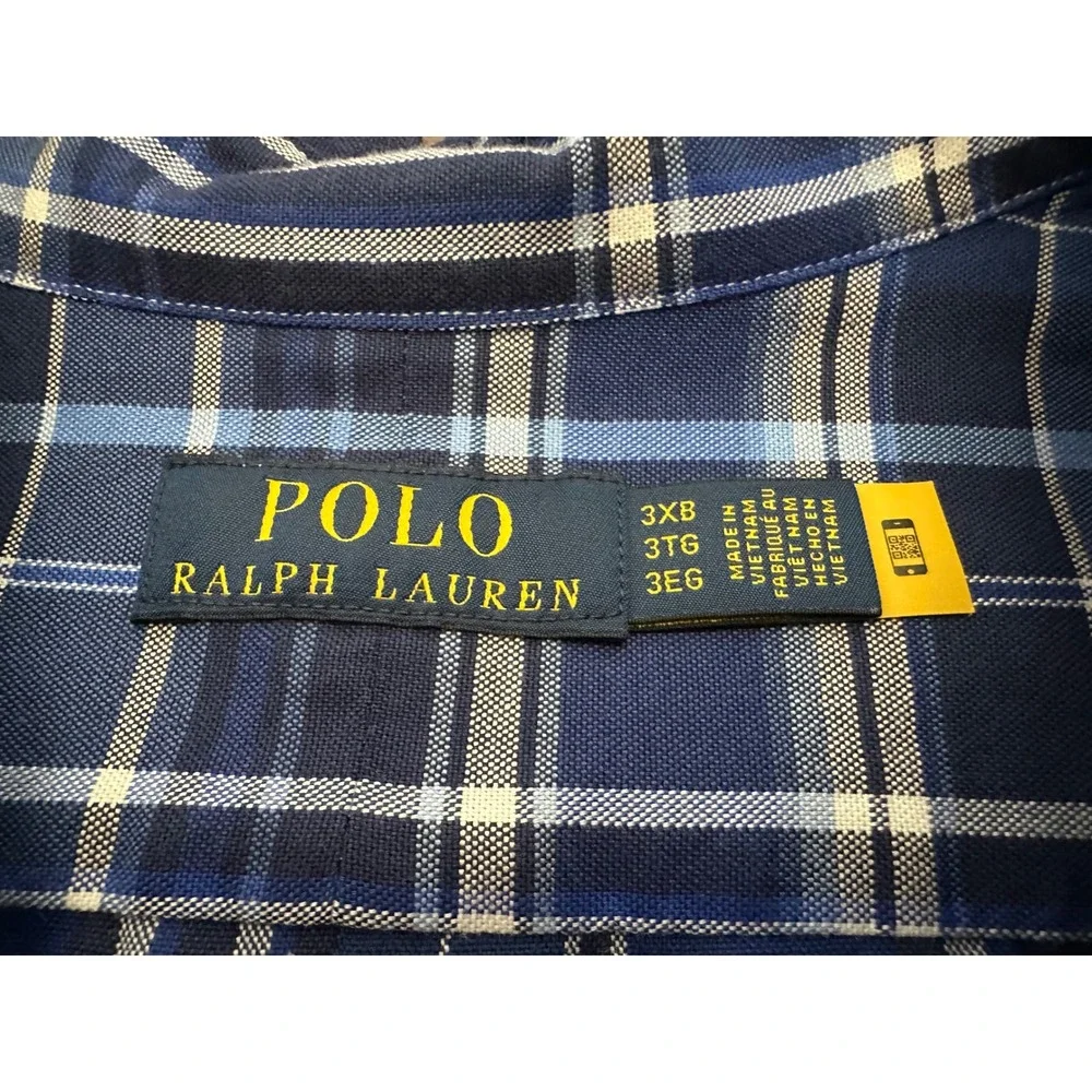 NWT $138 Polo Ralph Lauren Mens 3XB Pony Plaid‎ Oxford Button Down Shirt Big
